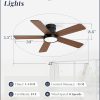 42 Inch Ceiling Fans with Lights and 42 Inch waterproof Outdoor Ceiling Fan with Lights and Remote,IP65 Hanging Gazebo Fan with 3CCT 6-Speed DC MotorBlack