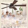 42 Inch Farmhouse Ceiling Fan with Lights 2 Pack, Rustic Bronze Ceiling Fans with Remote, 5 Dual Finish Blades, Quiet 6 Speed Reversible DC Motor, Caged Industrial Fan for Bedroom, Living Room, Patio