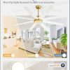65 Inch Ceiling Fans with Lights and Remote, Gold Indoor/Outdoor Ceiling Fan with Quiet Reversible DC Motor, 6 Speeds, 3CCT, 8 Blades Large Ceiling Fan for Living Room Bedroom Patio