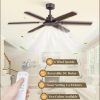 Ceiling Fan No Light, 48 Inch Indoor/Outdoor 6 Blades Ceiling Fan with Remote, 6-Speeds, Quiet Reversible DC Motor, Fans Without Light for Tilted Ceiling/Bedroom/Living Room/Patios