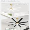 65 Inch Ceiling Fans with Lights and Remote, Gold Indoor/Outdoor Ceiling Fan with Quiet Reversible DC Motor, 6 Speeds, 3CCT, 8 Blades Large Ceiling Fan for Living Room Bedroom Patio