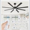 84 Inch Ceiling Fans with Lights and Remote, Black Ceiling Fan with 8 Dual-Color Blades, Indoor/Outdoor Large Ceiling Fans, Reversible DC Motor, 6-Speed, 3CCT for Living Room Kitchen Patio
