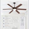 58 Inch Ceiling Fans with Lights and Remote, Walnut Indoor/Outdoor Ceiling Fan with Quiet Reversible DC Motor, 6 Speeds, 3CCT, 8 Blades Large Ceiling Fan for Living Room Bedroom Patio