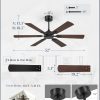 52 Inch Ceiling Fans No Light with Remote, Modern Ceiling Fan Without Light, Dual Finish 6 Blades, Reversible Quiet DC Motor, 6 Speed, Large Ceiling Fan for Indoor or Covered Outdoor, Black