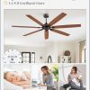 72 Inch Ceiling Fan No Light with Remote Control, Brown Ceiling Fans Without Light With 6-Speeds Quiet Reversible DC Motor, Indoor/Outdoor Ceiling Fan with Dual Finish 7 Blades for Patio Living Room