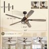 60 Inch Farmhouse Ceiling Fan with Light and Remote, Oil Bronze Industrial Flush Mount Ceiling Fans with 6 Speed Reversible Motor and Dual Finish 5 Blades, Rustic Ceiling Fan for Living room, Bedroom