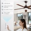 52 Inch Ceiling Fan with Light and Remote, Brown Modern Ceiling Fans, Farmhouse Industrial LED Ceiling Fan Lighting Fixture for Bedroom, Kitchen, Indoor, Living Room