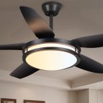 Fandelier Ceiling Fan with Light - Modern Black Ceiling Light Fixture with Fan and Remote, 3 Colors LED Ceiling Fans for Outdoor Patio Kitchen