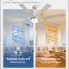72 Inch Ceiling Fans with Lights,Nickel Modern Ceiling Fan with Remote,Large Farmhouse Indoor & Outdoor Ceiling Fan with 8 Dual Finish Blades, Quiet DC Motor, Bright LED Light