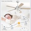 Modern Ceiling Fans with Lights,Silver Chandelier Fan with 6-Speed Dimmable LED and Quiet Reversible DC Motor,Rustic Fandelier Ceiling Fan with 5 Dual Finish Blades for Bedroom Living Room