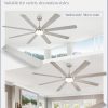 80 Inch Ceiling Fans with Lights,Nickel Modern Ceiling Fan with Remote,Large Farmhouse Indoor & Outdoor Ceiling Fan with 8 Dual Finish Blades, Quiet DC Motor, Bright LED Light