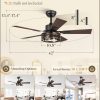 Farmhouse Ceiling Fans with Light, 42 Inch Bedroom Ceiling Fan with Lights, 6-Speed Adjustable, Quiet and Reversible DC Motor, Dual Finish 5 Blades, Rustic Caged Ceiling Fan for Living Room