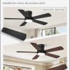 Ceiling Fans with Lights and Remote, 42 inch Low Profile Flush Mount Ceiling Fan,White Modern Ceiling Fan with LED Light for Bedroom Indoor Outdoor-5 Reversible blades, 3CCT, 6 Speeds, Timer