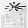 Ceiling Fans with Lights, 60 inch Black Ceiling Fan with Light and Remote, Outdoor Ceiling Fans for Living Room Patio, 6 Speeds, Reversible Quiet DC Motor, 3 CCT, Bi-color 8 Blades
