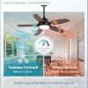 42 Inch Wet Rated Outdoor Ceiling Fan with Lights and Remote,IP65 Hanging Gazebo Fan with 3CCT 6-Speed DC Motor,Brown Waterproof Plug in Ceiling Fan with Cord for Patios Porch Pergola Pavilion