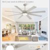 72 Inch Large Ceiling Fans with Lights, Farmhouse Ceiling Fan with Light and Remote, Dual Finish 8 Blades, Reversible DC Motor, 3CCT, 6 Speed, Modern Ceiling Fan for Living Room, Nickel