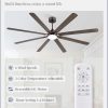 84 Inch Ceiling Fans with Lights, Oil Bronze Modern Ceiling Fan with Remote,Large Farmhouse Indoor & Outdoor Ceiling Fan with 8 Dual Finish Blades, Quiet DC Motor, Bright LED Light