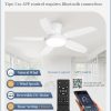 Ceiling Fans with Lights, 42 inch Low Profile Flush Mount Ceiling Fan with Remote/APP Control,Black Modern Ceiling Fan with LED Light for Bedroom Indoor Outdoor-LED Dimmable, 3CCT, 6 Speeds