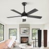 42 Inch Ceiling Fan with Light and Remote, Black Ceiling Fans with Light, 5 Dual-Color Blades, Reversible Quiet DC Motor, 6 Speeds, 3CCT Adjustable LED for Bedroom Living Room Kitchen Patio