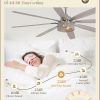 Farmhouse Ceiling Fans with Lights and Remote, 72 Inch Brushed Nickel Industrial Caged Ceiling Fans for Bedroom Living Room Kitchen, 6 Speed Reversible Quiet DC Motor, Dual Finish 8 Blades