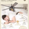 Farmhouse Ceiling Fans with Lights and Remote, 52 Inch Industrial Black Caged Ceiling Fans for Living Room Bedroom Kitchen, 6 Speed Reversible Quiet DC Motor, Dual Finish 5 Blades