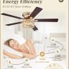 56 Inch Modern Farmhouse Fandelier Ceiling Fans with Lights, Gold Crystal Ceiling Fan with 6-Speeds, Quiet Reversible DC Motor, low profile ceiling fan with light for Bedroom, Living Room