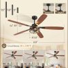 60 Inch Farmhouse Ceiling Fan with Light and Remote, Black Industrial Caged Flush Mount Ceiling Fans with 6 Speed Reversible Motor and Dual Finish 5 Blades, Rustic Ceiling Fan for Living room, Bedroom