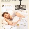 16in Caged Ceiling Fans with Lights and Remote, Black Fandelier Ceiling Fan with 6 Speeds and Timing, Farmhouse Samll Fan Lights Ceiling Fixtures For Kitchen, Bedroom, Outdoor-Black and Gold