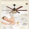 65 Inch Farmhouse Crystal Ceiling Fan with Lights and Remote, Chandelier Ceiling Fan with Quiet Reversible DC Motor, Wood Blades - Ideal for Bedroom