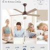 48 Inch Ceiling Fan with Light and Remote, Brown Ceiling Fans with Light, 5 Dual-Color Blades, Reversible Quiet DC Motor, 6 Speeds, 3CCT Adjustable LED for Bedroom Living Room Kitchen Patio