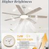 62 Inch Large Ceiling Fans with Lights and Remote, Grey Modern Ceiling Fan with 3CCT LED Light, Quiet DC Motor,Indoor/Outdoor Ceiling Fan with 7 Dual Finish Blades for Living Room, Patio