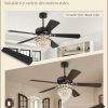 60 Inch Farmhouse Fandelier Ceiling Fans with Light, Crystal Ceiling Fan Chandelier with 6 Speeds, Quiet Reversible Noiseless DC Motor, 3CCT, Indoor Ceiling Fan for Living Room Bedroom