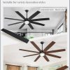 72 Inch Ceiling Fans with Lights, Large Black Ceiling Fans with Remote, Farmhouse Modern Ceiling Fan Fixtures with Bright LED Light for Living Room, Bedroom, Kitchen