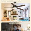Ceiling Fans with Lights, Rustic Ceiling Fan with Dimmable LED Light, Remote/APP Control,5 Dual Finish Blades,6-Speeds Traditional Ceiling Fan for Bedroom, Living Room,Indoor & Outdoor