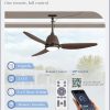 42 In Outdoor Ceiling Fan with Light, Plug-in Ceiling Fans with Waterproof IP65, Smart APP Remote Control, 6-Speed DC Motor, Dimmable 3CCT, Hanging Fans with Cord for Gazebo Patio Porch (Bronze)