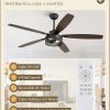 Farmhouse Ceiling Fans with Lights and Remote, 60 Inch Industrial Black Caged Ceiling Fans for Living Room Bedroom Kitchen, 6 Speed Reversible Quiet DC Motor, Dual Finish 5 Blades
