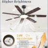 62 Inch Large Ceiling Fans with Lights and Remote, Black Modern Ceiling Fan with 3CCT LED Light, Quiet DC Motor,Indoor/Outdoor Ceiling Fan with 7 Dual Finish Blades for Living Room, Patio