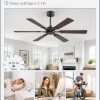 52 Inch Ceiling Fans No Light with Remote, Modern Ceiling Fan Without Light, Dual Finish 6 Blades, Reversible DC Motor, 6 Speed, Large Ceiling Fan for Indoor or Covered Outdoor, Oil Bronze