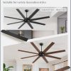 72 Inch Ceiling Fans No Light with Remote, Black Indoor/Outdoor Ceiling Fan Without Light with Quiet Reversible DC Motor, 6 Speeds, 8 Blades Large Ceiling Fan for Living Room Bedroom Patio