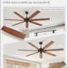 72 Inch Ceiling Fan No Light with Remote Control, Brown Ceiling Fans Without Light With 6-Speeds Quiet Reversible DC Motor, Indoor/Outdoor Ceiling Fan with Dual Finish 7 Blades for Patio Living Room