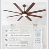 74 Inch Ceiling Fans with Lights and Remote, Walnut Indoor/Outdoor Ceiling Fan with Quiet Reversible DC Motor, 6 Speeds, 3CCT, 8 Blades Large Ceiling Fan for Living Room Bedroom Patio