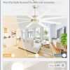 Ceiling Fans with Lights, 72 inch Large Ceiling Fan with Light and Remote, Champaign Gold Ceiling Fan for Living Room Patio, 6 Speeds, Reversible Quiet DC Motor, 3 CCT, Bi-color 8 Blades