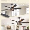 Farmhouse Oil Bronze Ceiling Fans with Lights and Remote, 52 Inch Bedroom Caged Ceiling Fans for Living Room Kitchen6 Speed Reversible Quiet DC Motor, Dual Finish 5 Blades