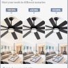 65 Inch Ceiling Fans with Lights and Remote, Farmhouse Large Ceiling Fans, Black&Brown Modern Ceiling Fan with LED Light, Quiet DC Motor for Living Room, Bedroom, Kitchen, Indoor