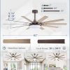 65 inch Large Oil Rubbed Bronze Ceiling Fans with Lights and Remote, Indoor/Outdoor Farmhouse Ceiling Fan with 10 Blades, 32W LED Light 3 CCT, 6 Speed Reversible Quiet DC Motor, Dual Finish Blades