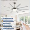 72 inch Large Brushed Nickel Modern Ceiling Fans with Lights and Remote, Indoor/Outdoor Ceiling Fan with 10 Blades, 32W LED light 3 CCT, 6 Speed Reversible Quiet DC Motor, Dual Finish Blades