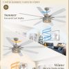 Farmhouse Ceiling Fans with Lights and Remote, 72 Inch Brushed Nickel Industrial Caged Ceiling Fans for Bedroom Living Room Kitchen, 6 Speed Reversible Quiet DC Motor, Dual Finish 8 Blades
