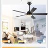 48 Inch Ceiling Fan with Light and Remote, Black Ceiling Fans with Light, 5 Dual-Color Blades, Reversible Quiet DC Motor, 6 Speeds, 3CCT Adjustable LED for Bedroom Living Room Kitchen Patio