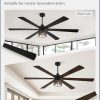 Farmhouse Ceiling Fans with Lights and Remote,Industrial Large Ceiling Fan with 6-Speed Reversible DC Motor and 6 Dual Finish Blades,Black Ceiling Fan with Light for Living bedroom Patio