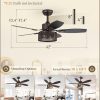 Farmhouse Oil Bronze Ceiling Fans with Lights and Remote, 42 Inch Bedroom Caged Ceiling Fans for Living Room Kitchen6 Speed Reversible Quiet DC Motor, Dual Finish 5 Blades